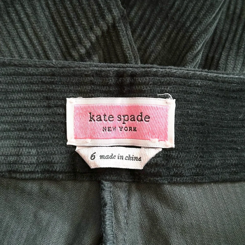 Kate Spade Modern Cord Flare Pant Deep‎ Spruce Green 6